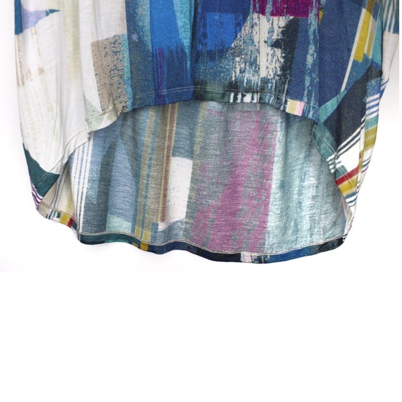 Biya by Johnny Was Multicolored Short Sleeve Long Oversized Boho Top Small - Picture 4 of 9
